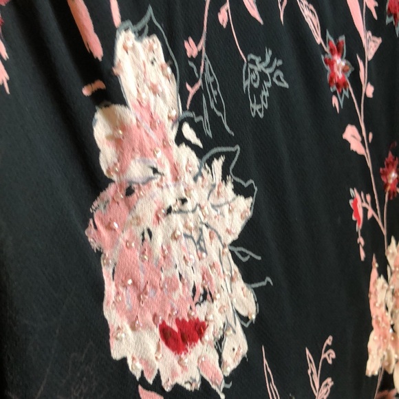 Eva Blue Vintage Floral Beaded Midi Dress - Picture 8 of 16